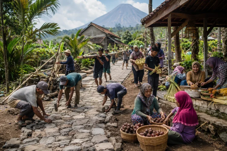 Tradisi Gotong Royong Warga Desa Pulesari yang Tetap Hidup